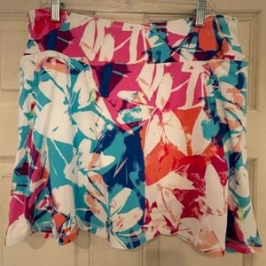 *final price* Talbots skort Hawaiian print 2 side pockets teal pink royal NWT